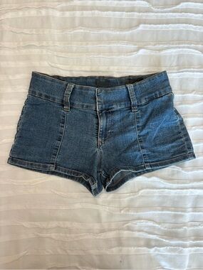 H&M Dark Denim Low-Rise Jean Shorts